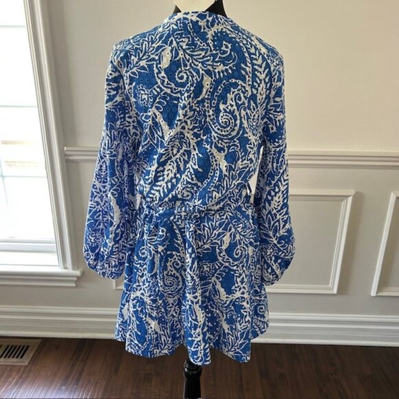 Zara EMBROIDERED BELTED SHIRT DRESS - Picture 3 of 4